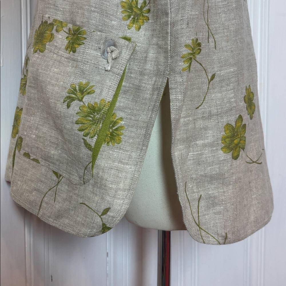 LYSE SPENARD Floral Linen Blazer Jacket - Size Medium - Picture 6 of 13
